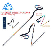 1 or 2-Pack Ultralight Folding Trekking Poles with S-Shaped Curved Handle for Hi - £29.60 GBP+