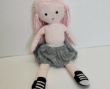 Rare North American Bear Co. Amy Coe Betty Doll Pink 15&quot; Gray Silver Sta... - $21.23