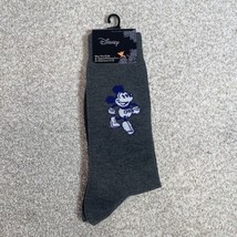 New Disney Pair Of Men’s Crew Socks Gray With Mickey Mouse Size 6-12 NWT - £11.79 GBP