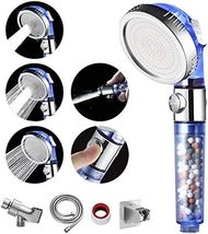 MIAOHUI Blue Zenbody Shower Head with Filter Beads, 3 Modes, adhesive Holder - $25.99