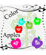 Color Apples 4-Digital ClipArt-Art Clip-Gift Tag-Scrapbook-banner-gift c... - £1.38 GBP