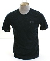 Under Armour UA Threadborne Siro Black Printed Short Sleeve Shirt Men&#39;s NWT - £31.89 GBP