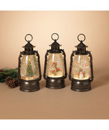 Lighted water lantern snow globe with cardinals and rotating animals - $218.76 CAD