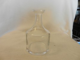 Vintage Round Clear Glass Bottle 7.25&quot; Tall, Empty - £39.33 GBP