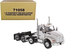 Kenworth T880 SBFA Day Cab Pusher-Axle Tandem Truck Tractor White Metall... - £79.41 GBP
