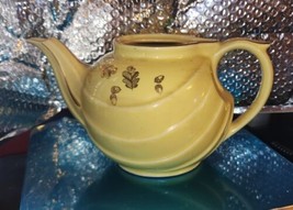 Vintage Hall 0799 Tea Pot Yellow Gold Leaf Design. 6 Cup No Lid - $14.99
