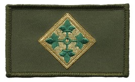 Army 4TH Infantry 2 X 3 Embroidered Od Green Patch With Hook Loop - £22.66 GBP