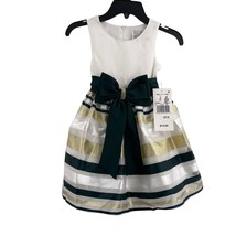 Rare Editions Sleeveless Dress Green / Metallic Stripe Size 4T New - £21.34 GBP