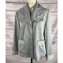 Weekends Chicos 1 Zip Up Jacket Women M 8 Lined Long Slv Pocket Collar Moto Gray - £17.69 GBP
