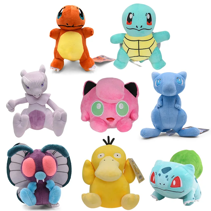 Pokemon Kawaii Plush Toys Mewtwo Psyduck Bulbasaur Charmander Squirtle Anime - £12.04 GBP+