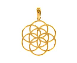 SOLID 18K YELLOW GOLD 20mm 0.8&quot; MANDALA PENDANT, CHARM, MADE IN ITALY - $299.00