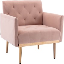 Olela Velvet Accent Chair With Arms For Living Room, Modern, Pink - Velvet - £230.08 GBP