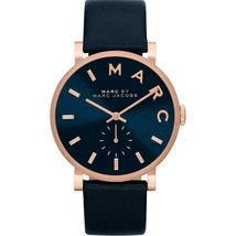 Marc By Marc Jacobs MBM1329 Baker Navy Dial Navy Leather Unisex Watch - £112.68 GBP