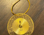 Percussion instrument Golden Cymbol Treble Clef Tree Ornament 2 inches - $8.86