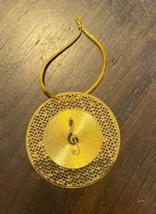 Percussion instrument Golden Cymbol Treble Clef Tree Ornament 2 inches - $8.86