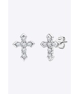 Moissanite Cross Stud Earrings - $1,681.13 MXN