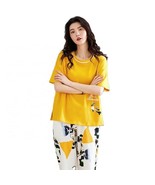 Sleep Wear 100% Soft Cotton Black &amp; Yellow Pajama Set Lounge wear M L XL... - $29.95