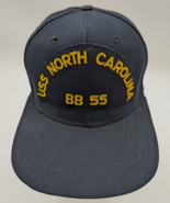 Vtg USS North Carolina BB 55 Snapback M/L  Hat Cap New Era Pro Made In USA - £7.16 GBP