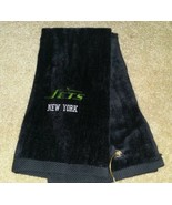 NY Jets Embroidered Golf Sport Towel 16x26 Black  - $321.23 MXN