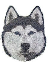 Amazing [ Siberian Husky Dog Face] Embroidery Iron On/Sew Patch [4&quot; x 3.2&quot;][Made - £9.17 GBP