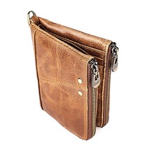 Men&#39;s Wallet retro cowhide short  Wallet buckle zipper European and American sty - £68.53 GBP