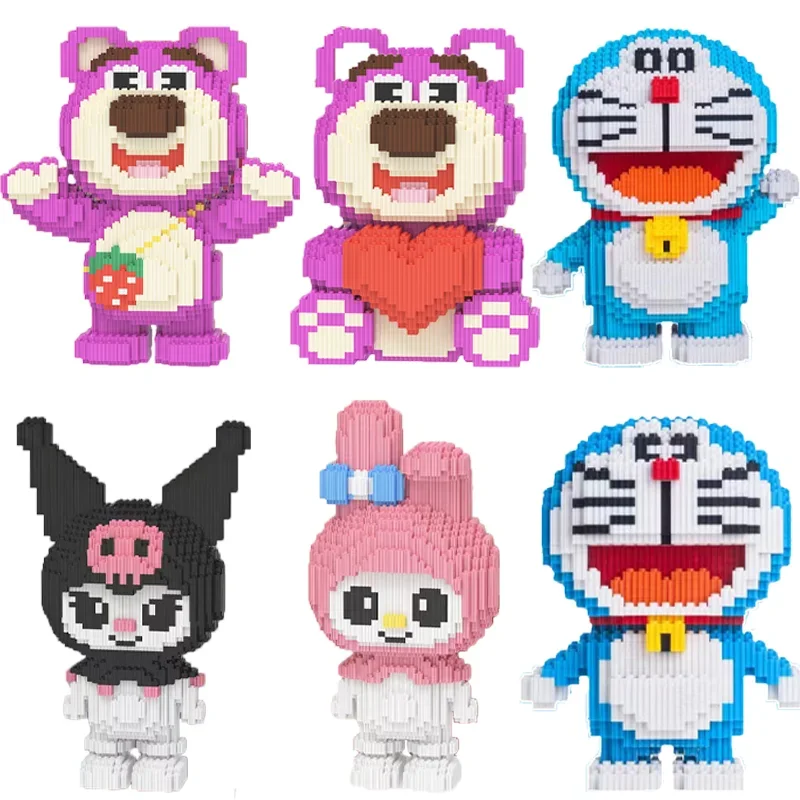 Sanrio Hello Kitty Big Building Block Anime Figure Kuromi Stereo Assembled Toys - £31.40 GBP+
