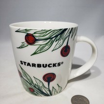 Starbucks Red Berries Leaves Coffee Mug 2020 Christmas Holiday 12 oz - £10.35 GBP