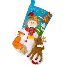 DIY Bucilla Snowmans Woodland Friends Christmas Felt Stocking Kit 89623E - £35.80 GBP