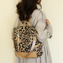 Leopard PU Leather Backpack Bag - $38.00