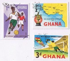 Stamps Ghana 1959 Football 61-63 Used - $0.71