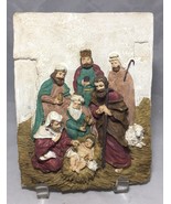 nativity the birth of Jesus Christ vintage embossed resin plaque  7 3/4&quot;... - £5.40 GBP