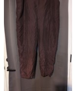 Out Brook Women&#39;s Large Silk Brown Pants, Vtg Hip Hop Style, Earthy Comf... - $19.00 CAD