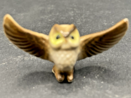 Bug House Miniature Owl Figurine Open Wings Bone China Made in Japan - $9.90