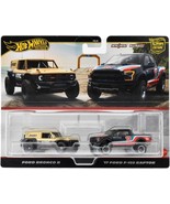Hot Wheels Premium 2 Pack Ford Bronco R+ &#39;17 Ford F-150 Raptor Car Cultu... - $36.63 CAD