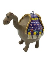 Vintage Paper Mache Camel Christmas Ornament 4.5&quot; Tall Brown Purple Folk... - £18.76 GBP