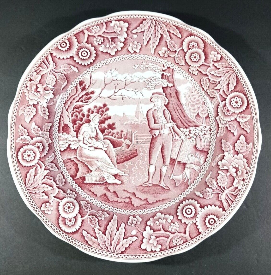 Primary image for Spode Archive Collection Georgian Series  "WOODMAN" Red 10.5 inches Dinner Plate