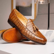 Bianchi Genuine Caiman Crocodile Dress Loafer Bay Apache image 8