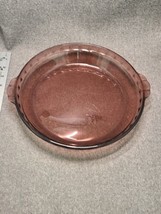 Vintage Pyrex Pie Plate #229 Baking 9 1/2&quot; Fluted Edges Deep Dish Amethyst Pink - £11.66 GBP