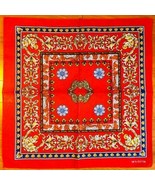 Red Mosiac Paisley Bandana USA Wrap Scarf 100% Cotton 22x22 inch - £11.00 GBP
