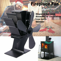 5 Blades 1100Rpm Heat Powered Wood Stove Fan Wood Log Burner Fireplace F... - $50.99