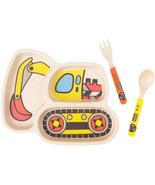 Kids Plates - 3-Piece Bamboo Toddler Plates Dinnerware Set - Divided Pla... - $296.54 MXN