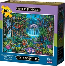 Wild Jungle 1000 Piece Jigsaw Puzzle 19 x 26&quot; Dowdle Folk Art - £19.46 GBP