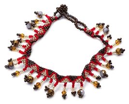 Mia Jewel Shop Czech Glass Seed Bead Dangle Frill Fringe Tribal Pattern Anklet - - £12.38 GBP