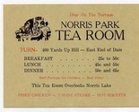 Norris Park Tea Room Menu Card Norris State Park Tennessee 1940 CCC - $21.78