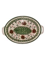 Temp-Tations Old World Poinsettia by Tara Oval Serving Platter 14.25”x10... - €14,41 EUR