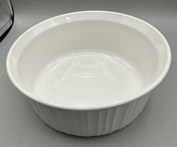 CorningWare Souffle Casserole Dish F-1-B 2.5 Qt. White No Lid Glazed 9 x 3.5 Ins - £11.20 GBP