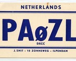 QSL Card PA0ZL Ilpendam Netherlands 1958 - $13.86