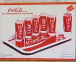 1984 Coca-Cola Brand 7pc. Beverage &amp; Serving Tray Set in Box Item 7110  - $78.21