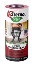 Sterno Green Canned Heat Entertainment Cooking Fuel, 3-Pack, 2.6 Oz. Eac... - £7.09 GBP