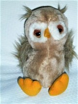 Vintage 1982 Dakin Owl Gold Eyes 9&quot; Plush Stuffed Animal - £6.22 GBP